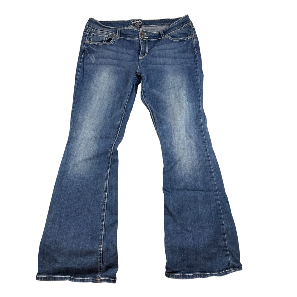 Vanity Sasha Women Bootcut Jeans 32W 33L Medium Wash Blue Stretch Denim Flare